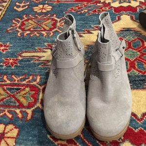 Gray perforated boot